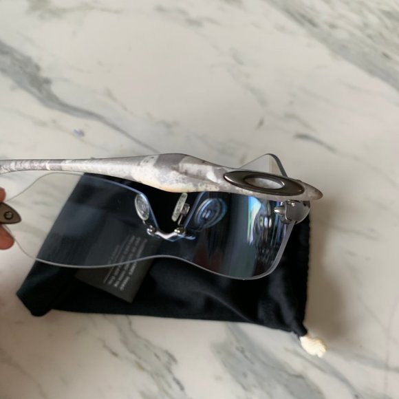 Early 2000 Oakley Dartboard White Camo Titanium Clear sunglasses - Picture 8 of 12